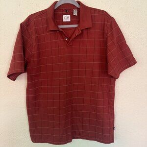Geoffrey Breene Mens Polo Red Short Sleeve Played Size M